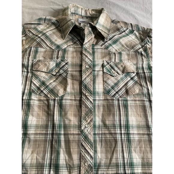 Wrangler Western Plaid Button Down SZ L - Picture 3 of 7